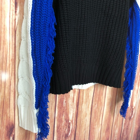 Free Generation Color Block Fringe Sweater NWT (S) - Picture 2 of 15